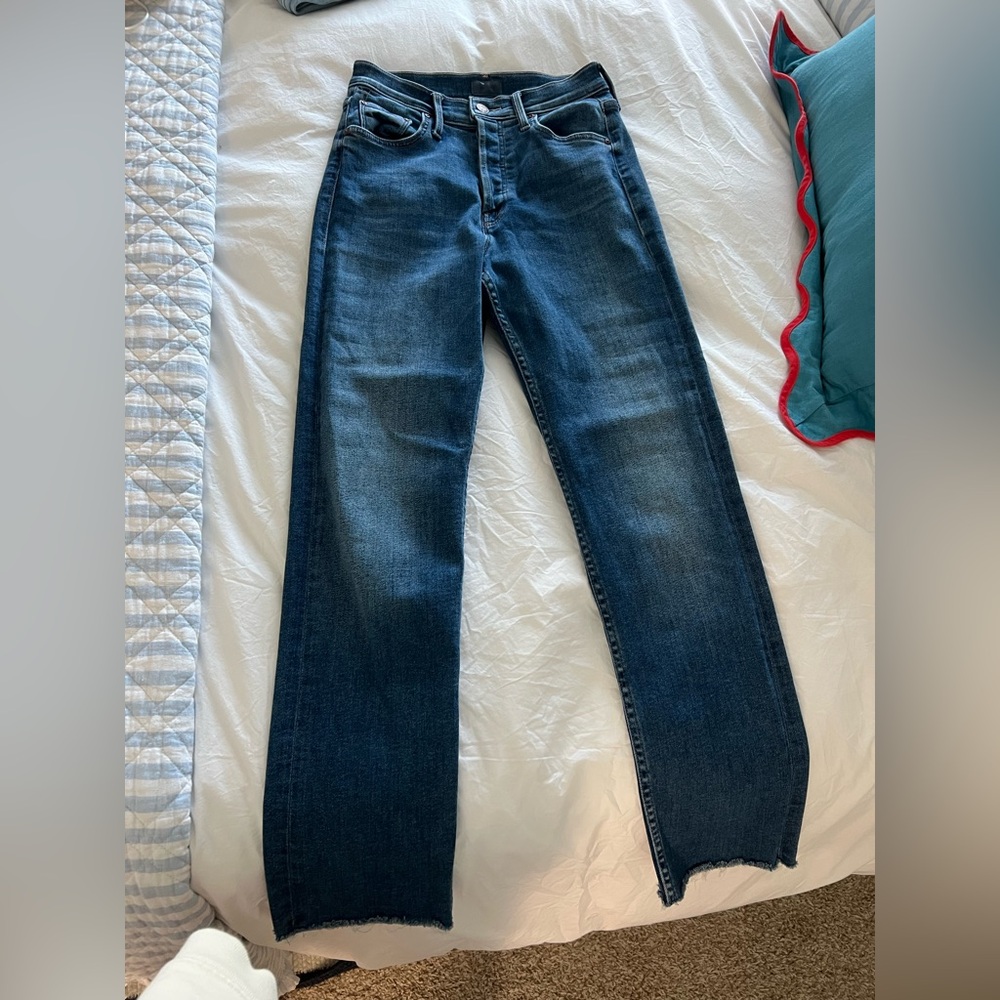 MOTHER tomcat ankle fray jeans